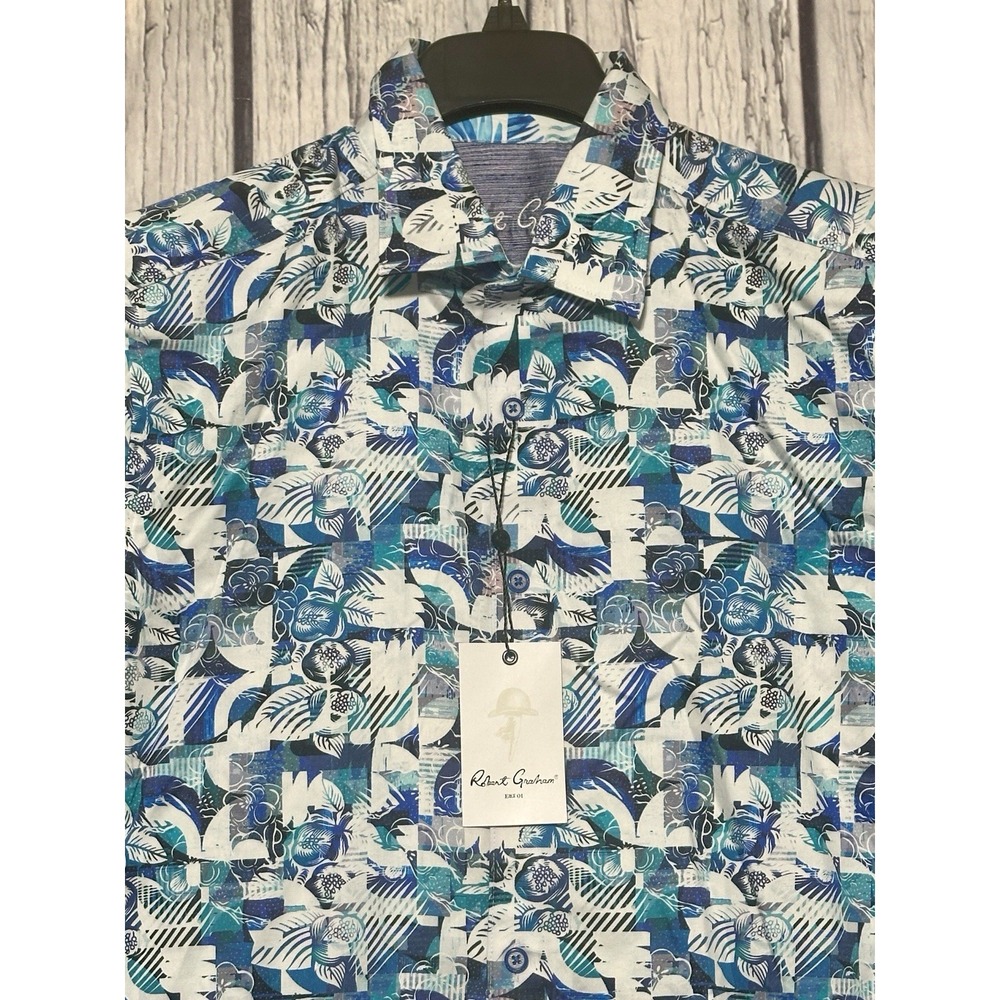 Robert Graham PAVONES Floral Geometric Button Up Shirt Mens‎ Small NWT $198